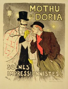 A "Mothu és Doria"-t reklámozó plakát reprodukciója impresszionista jelenetekkel, 1893